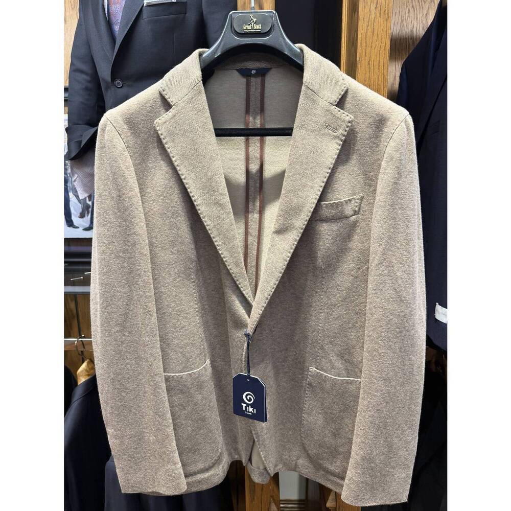 NEW TIKI men's new york cotton & cashmere soft jacket in taupe